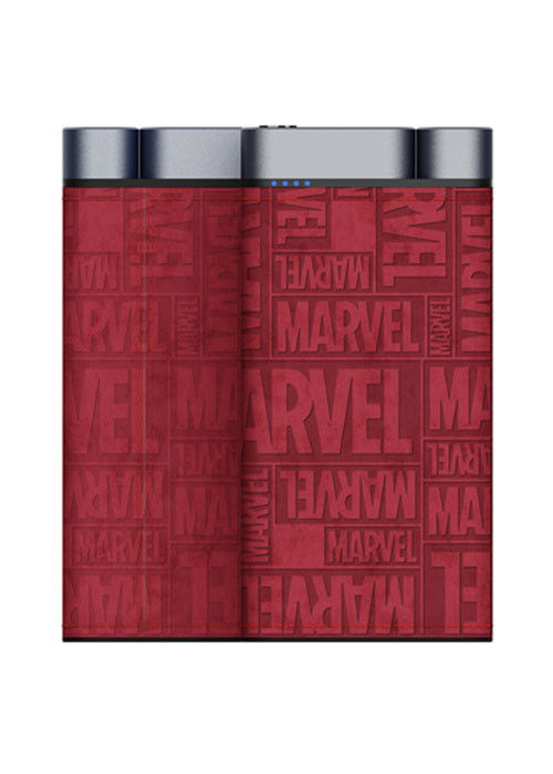 10000mAh Power Bank Metalen Shell Leer Afwerking 2pcs USB-A 1pc Type-C poorten