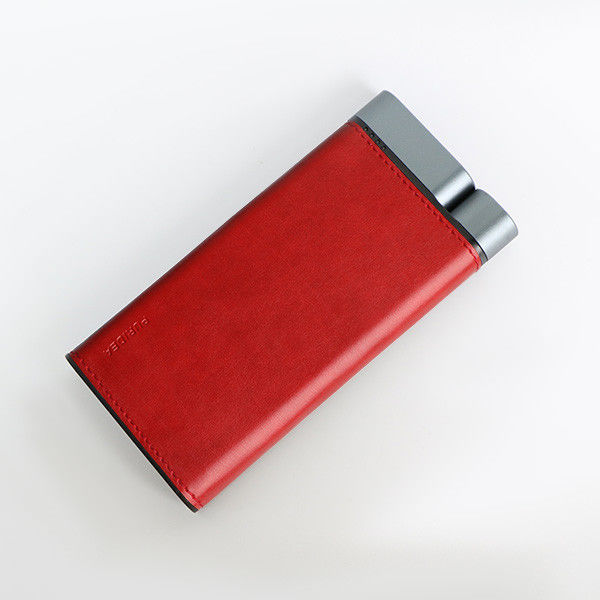 10000mAh Power Bank Metalen Shell Leer Afwerking 2pcs USB-A 1pc Type-C poorten